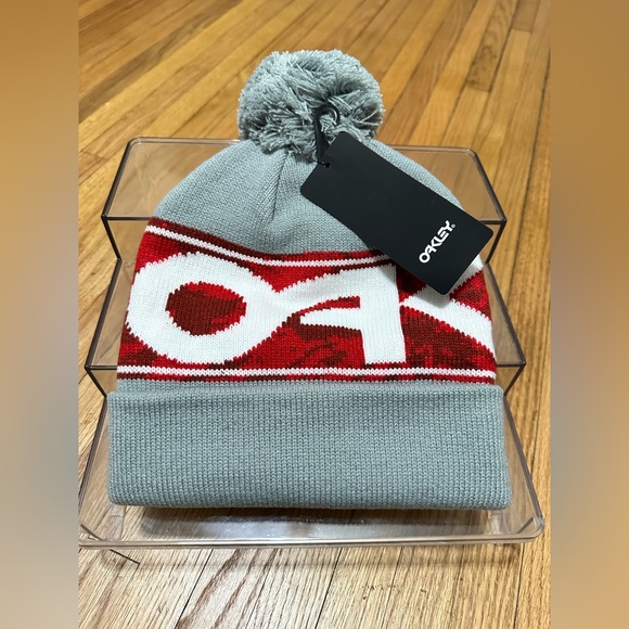 Oakley Other - Oakley Gray and Red Knit Beanie